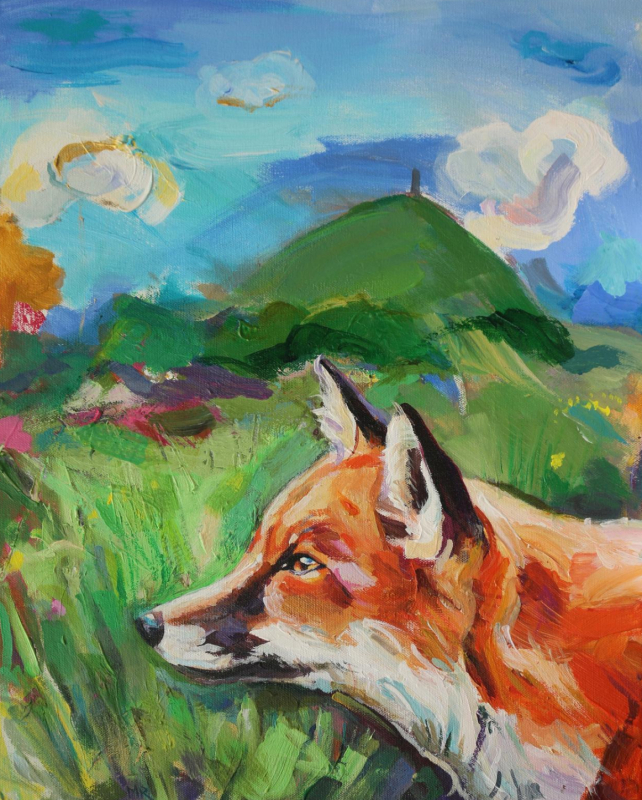 Hollyhocks and the Tor